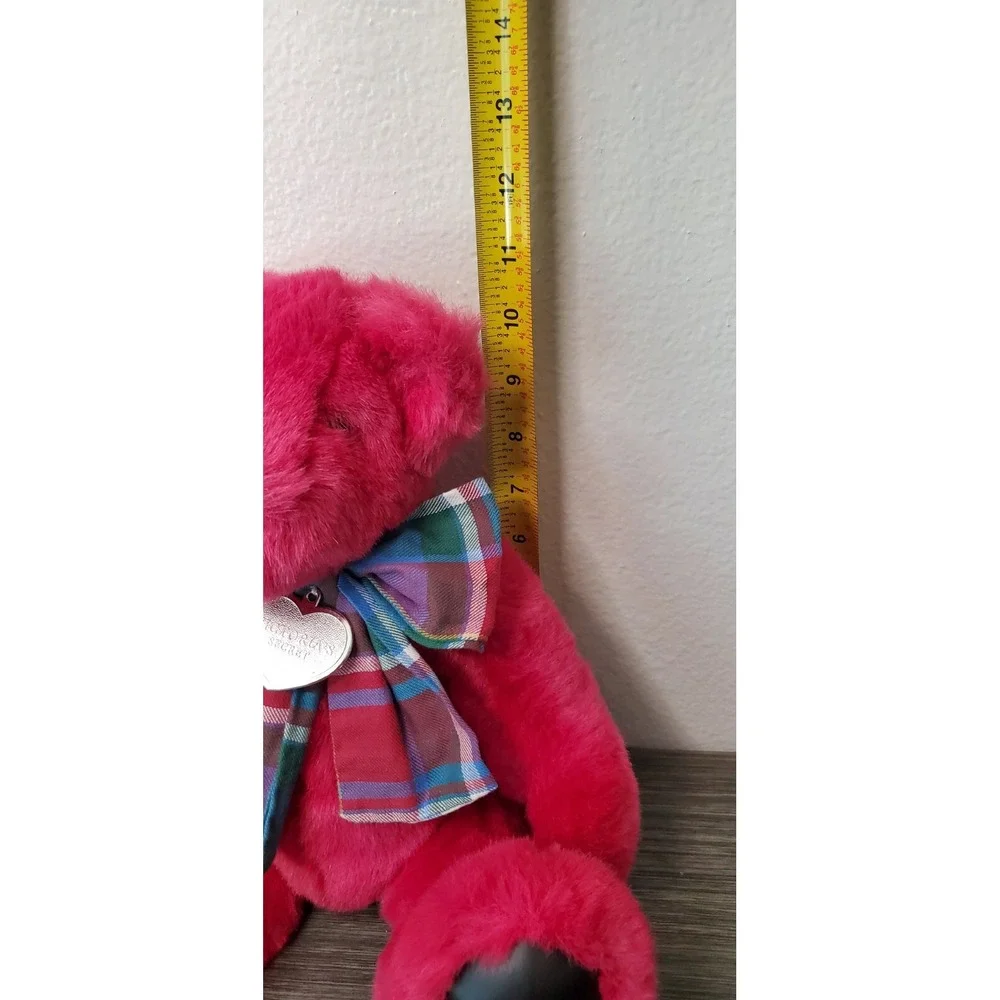 Vintage 1992 GUND VICTORIA'S SECRET Plush Pink TEDDY BEAR Stuffed Animal Plaid